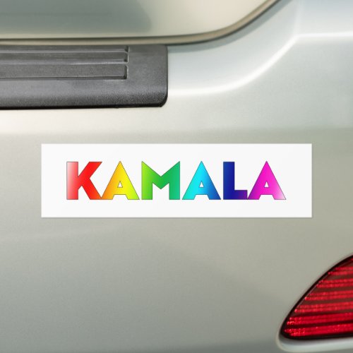 Kamala modern rainbow gradient color typography bumper sticker