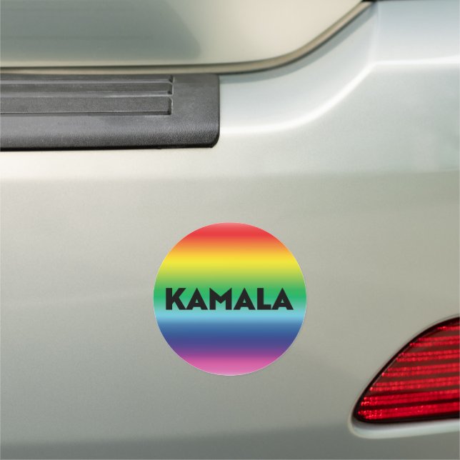 Kamala modern rainbow gradient lgbt gay pride car magnet (In Situ)