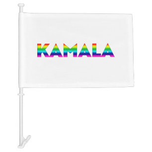 Kamala modern rainbow typography LGBT gay pride Car Flag