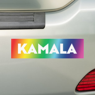Kamala modern typography gradient rainbow pride bumper sticker