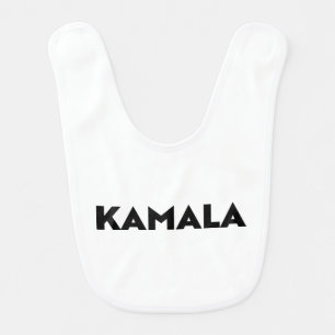 Kamala modern typography minimalist black white baby bib