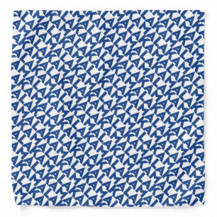 Kamala modern typography pattern blue and white bandana