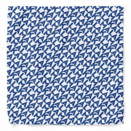 Kamala modern typography pattern blue and white bandana