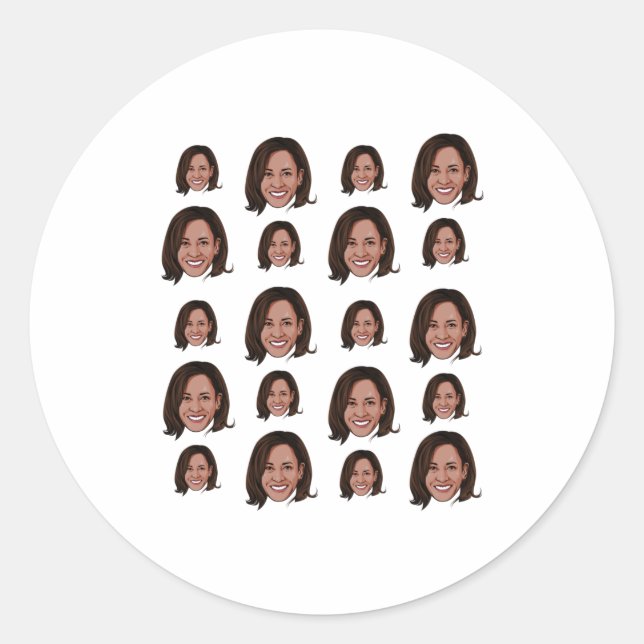Kamala Pattern Classic Round Sticker (Front)