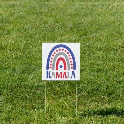 Kamala Political Boho Patriotic Rainbow Modern Sign