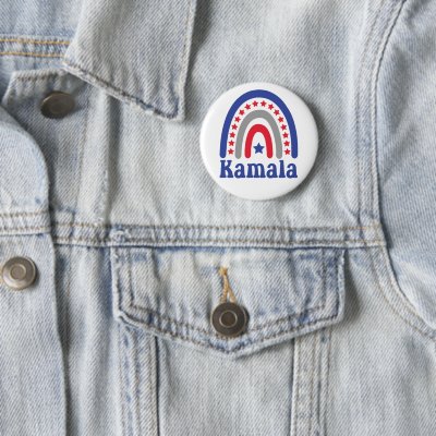 Kamala Political Boho Patriotic Rainbow Retro Button