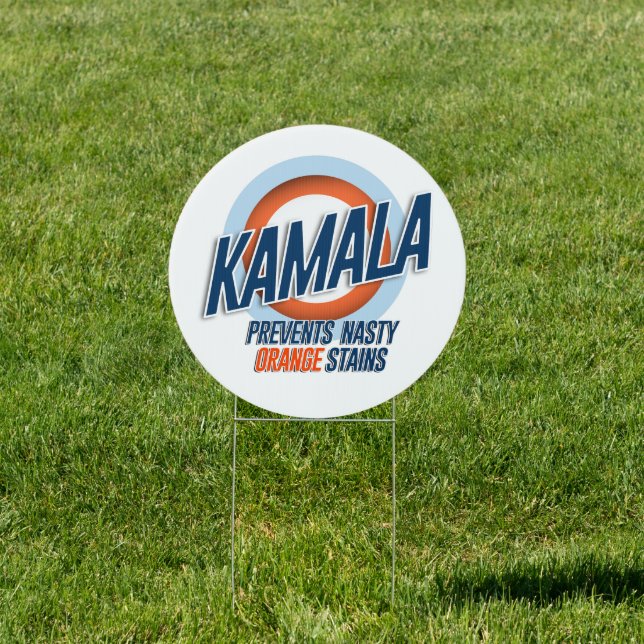 Kamala Prevents Nasty Orange Stains Sign (Insitu)