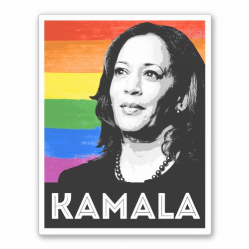 KAMALA PRIDE FLAG STICKER