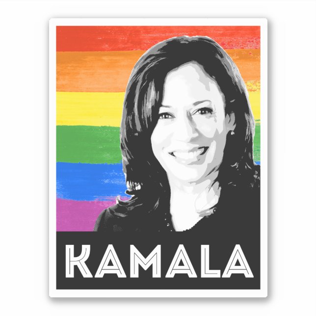 KAMALA PRIDE FLAG STICKER (Front)