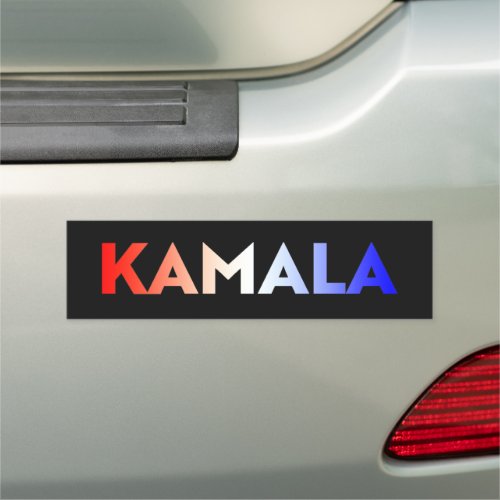 Kamala red white blue gradient typography black car magnet