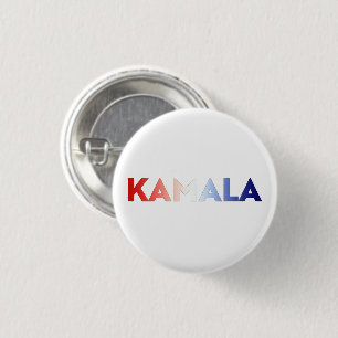 Kamala red white blue typography patriotic button