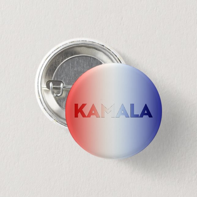 Kamala red white blue typography patriotic button (Front & Back)