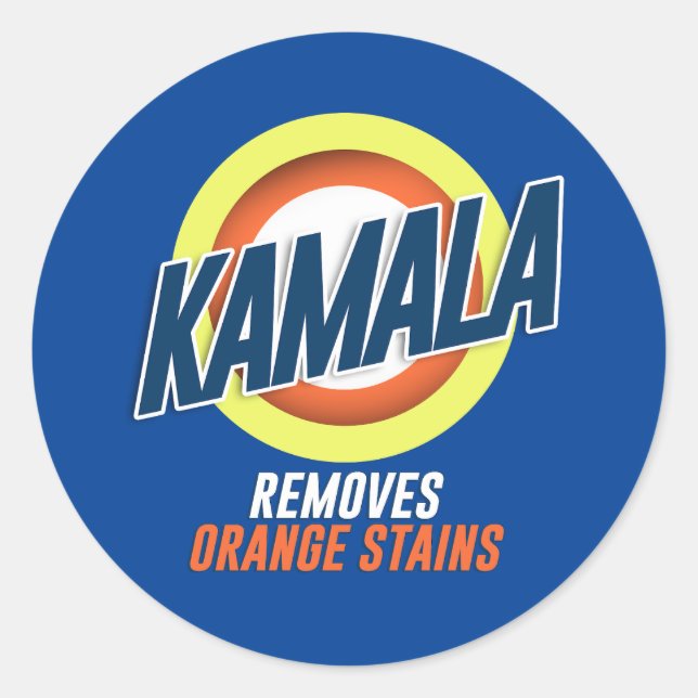 Kamala Removes Orange Stains Classic Round Sticker (Front)