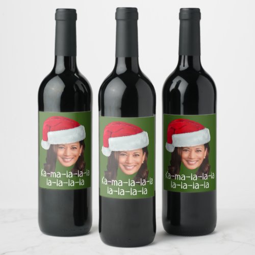 Kamala Santa Hat _ Biden Harris 2020 funny holiday Wine Label