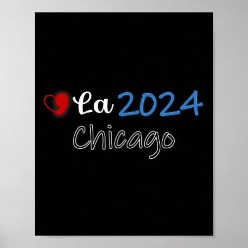 Kamala Supporter Chicago Dnc Comma La Heart Harris Poster