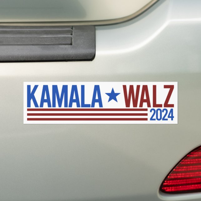 Kamala Walz 2024 Bumper Sticker (On Car)