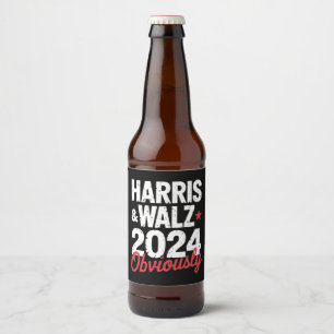 Kamala Walz Obviously 2024 Harris Waltz 2024 Beer Bottle Label