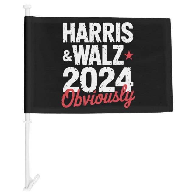 Kamala Walz Obviously 2024 Harris Waltz 2024  Car Flag (Front)