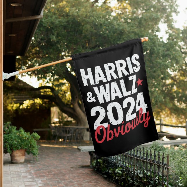 Kamala Walz Obviously 2024 Harris Waltz 2024  House Flag (In SItu)