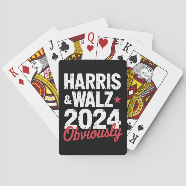 Kamala Walz Obviously 2024 Harris Waltz 2024  Poker Cards (Back)