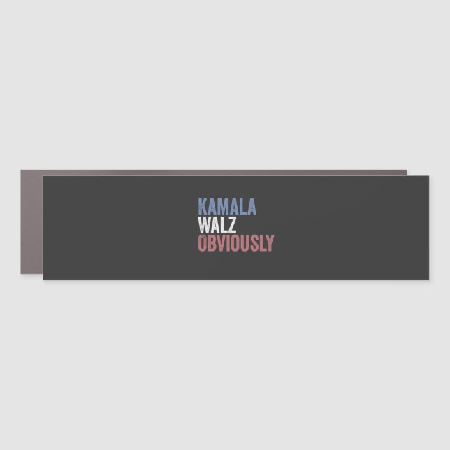Kamala Walz Obviously Election Day 2024  Car Magnet (Front)