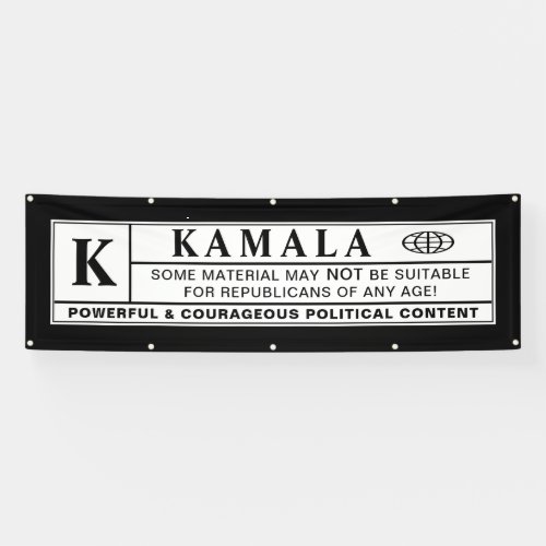 kamala warning label banner