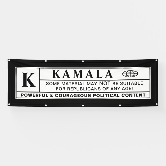 kamala warning label banner (Horizontal)