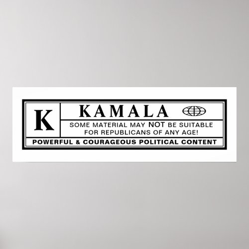 Kamala Warning Label Poster