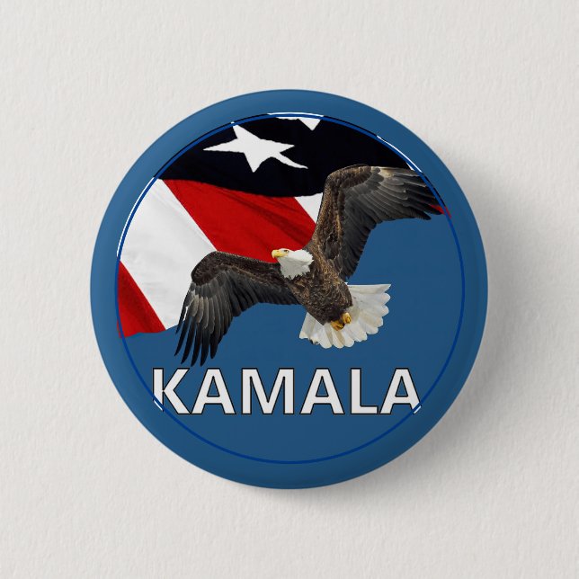 Kamala With Eagle and Flag Button (Front)