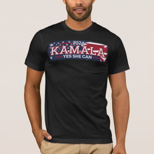 KAMALA YES SHE CAN Mens T_Shirt