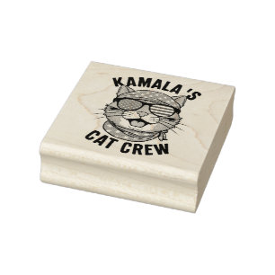 Kamala's Cat Crew Election Cat Lady Gift Rubber Stamp