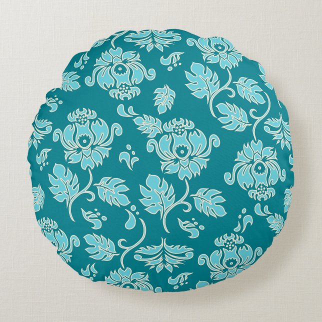 Kamaole Hawaii Tropical Protea Floral Reversible Round Pillow (Front)