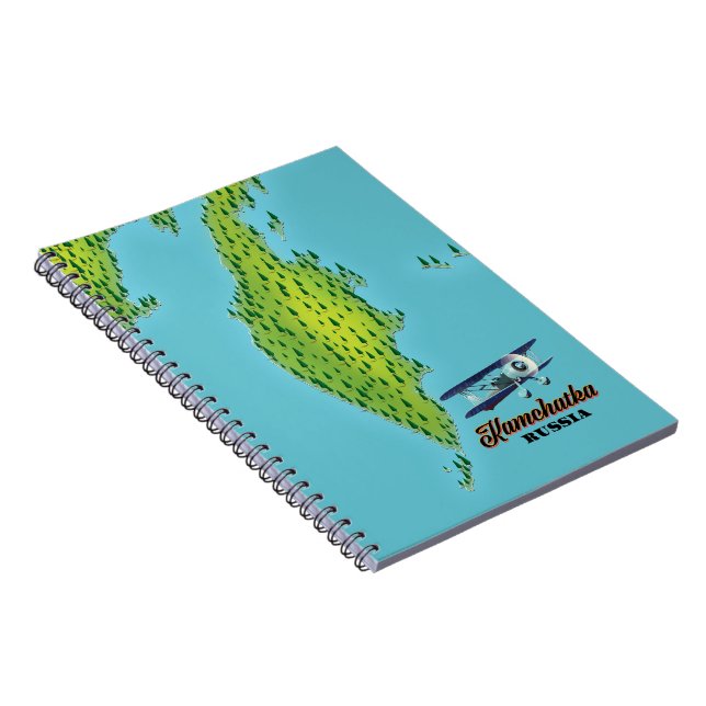 Kamchatka Peninsula Russia travel map. Notebook (Right Side)