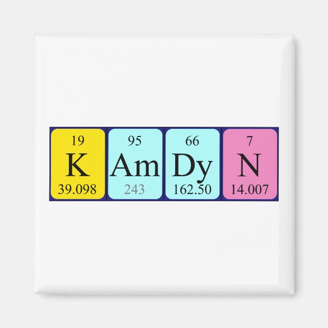 Kamdyn periodic table name magnet (Front)