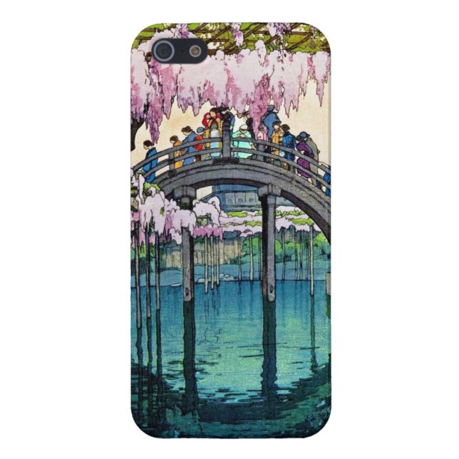 Kameido Bridge by Hiroshi Yoshida shin hanga iPhone Case (Back)