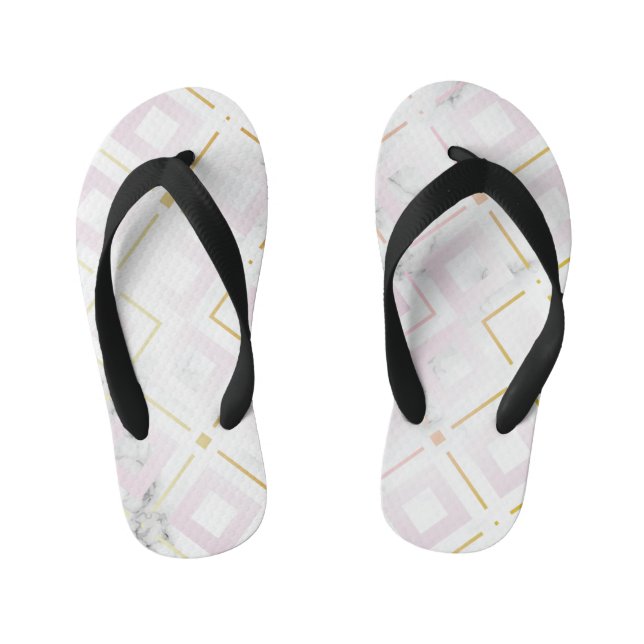 Kamelia’s Geometric Pattern 4 Kid's Flip Flops (Footbed)