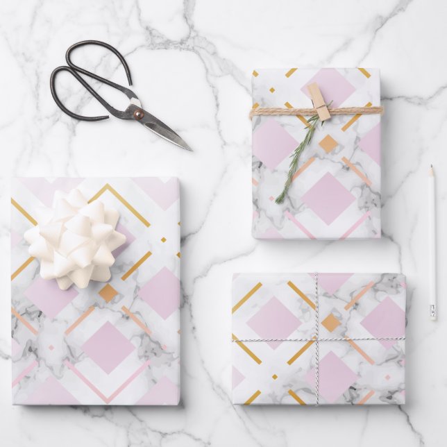 Kamelia’s Geometric Pattern 4 Wrapping Paper Sheets (Front)