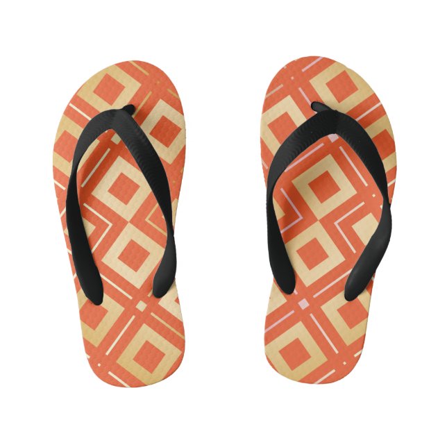Kamelia’s Geometric Pattern 6 Kid's Flip Flops (Footbed)