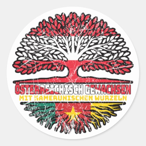 Kamerun Kamerunisch sterreichisch sterreich Baum Classic Round Sticker