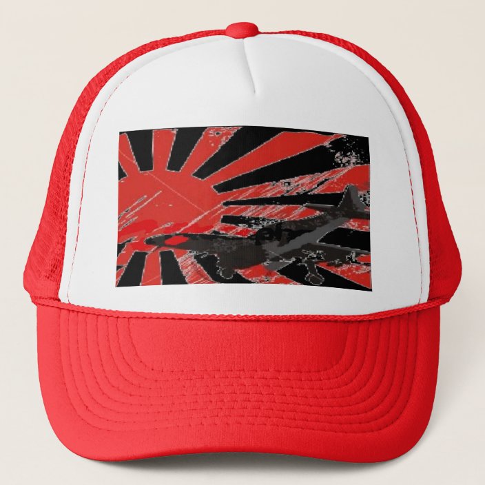 Kamikaze Bomber Japanese Rising Sun Flag - Custom Trucker Hat | Zazzle.com