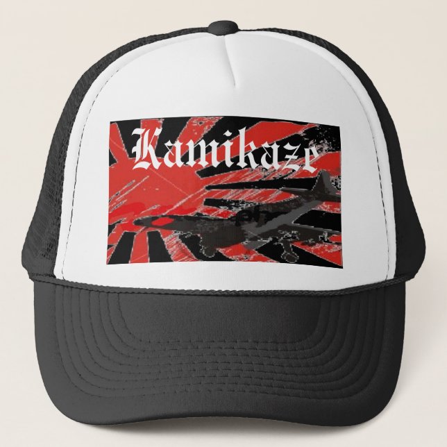 Kamikaze Bomber Japanese Rising Sun Flag HatCustom Trucker Hat (Front)