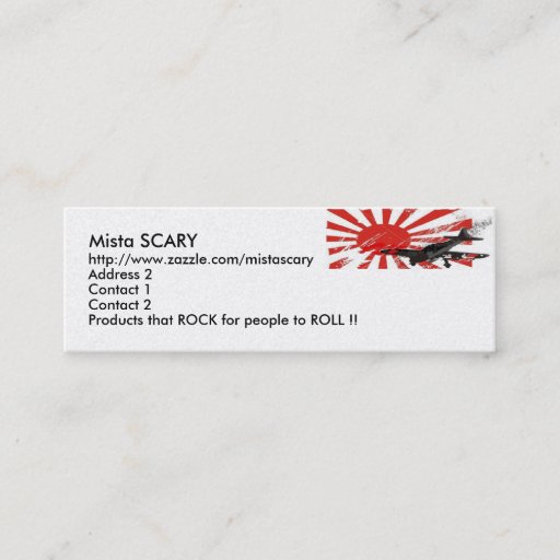 Customizable Kamikaze Bomber Japanese Rising Sun Flag, Mista... Business Card Template