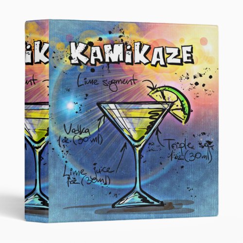Kamikaze Cocktail 3 of 12 Drink Recipe Sets 3 Ring Binder