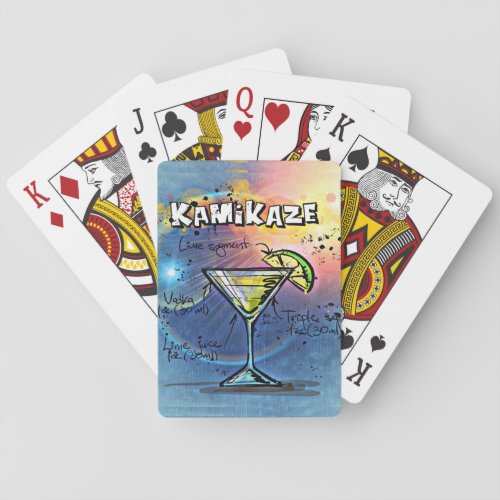Kamikaze Cocktail 3 of 12 Drink Recipe Sets Poker Cards