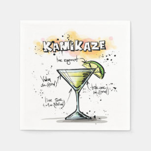 Kamikaze Drink Recipe Cocktail Napkin
