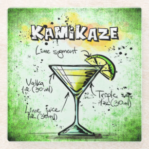 Kamikaze Drink Recipe Glass Coaster