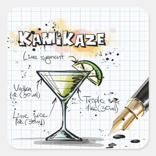 Kamikaze Square Sticker (Front)