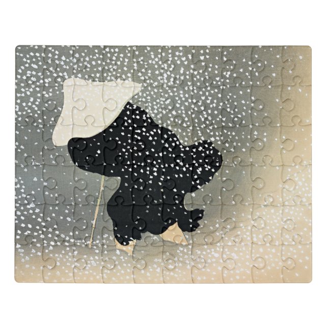 Kamisaka Sekka - Snow from Momoyogusa Jigsaw Puzzle (Puzzle Horizontal)