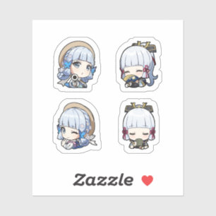 Kamisato Ayaka Genshin Impact 4 Pack Sticker Sheet