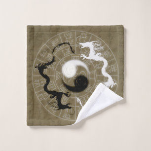 Kamiyomoji Yin Yang Dragon Wash Cloth